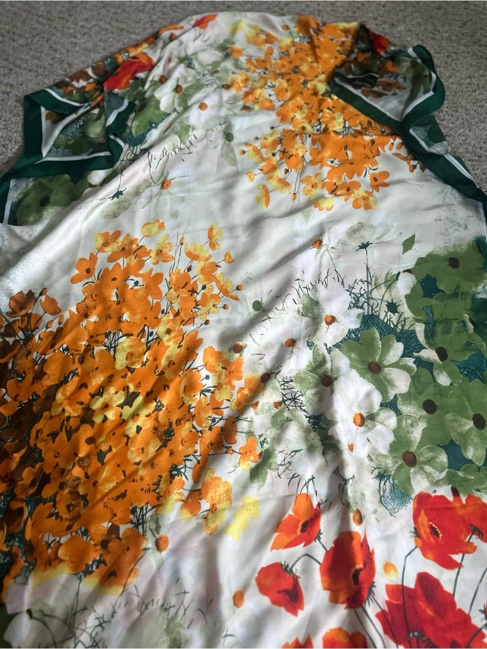 Caftan Dress Floral Print One Size Fits Most